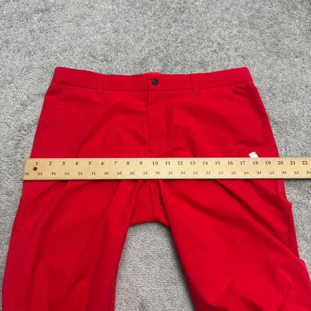 Le Coq Sportif Golf Collection Chino Pants Men 34x28 Red Flat Front Straight Leg